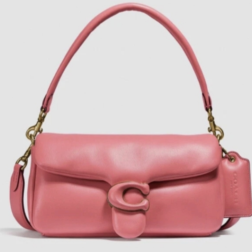 Coach Pillow Tabby 26 Pink Leather Shoulder Bag with Gold Accents